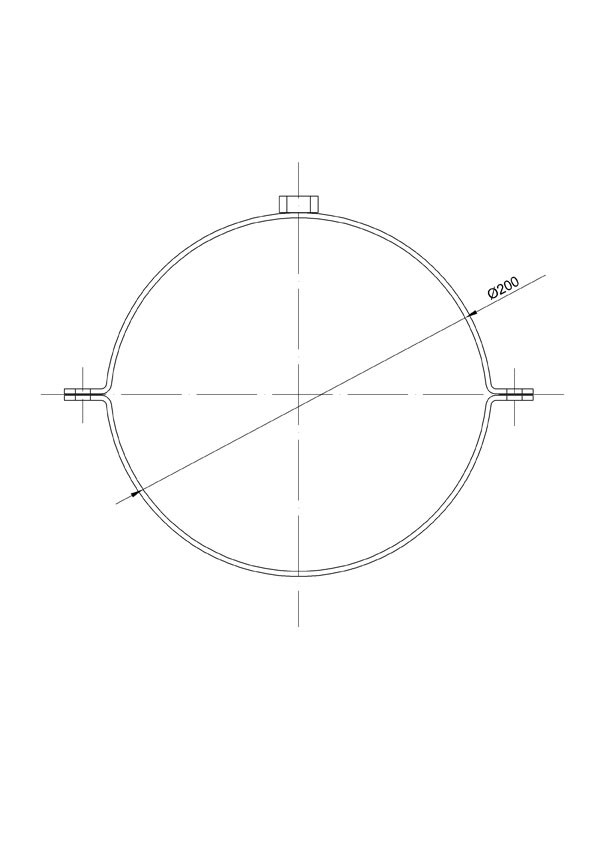 Rohrschellen Set Ø200mm Senotherm schwarz für Ofenrohre