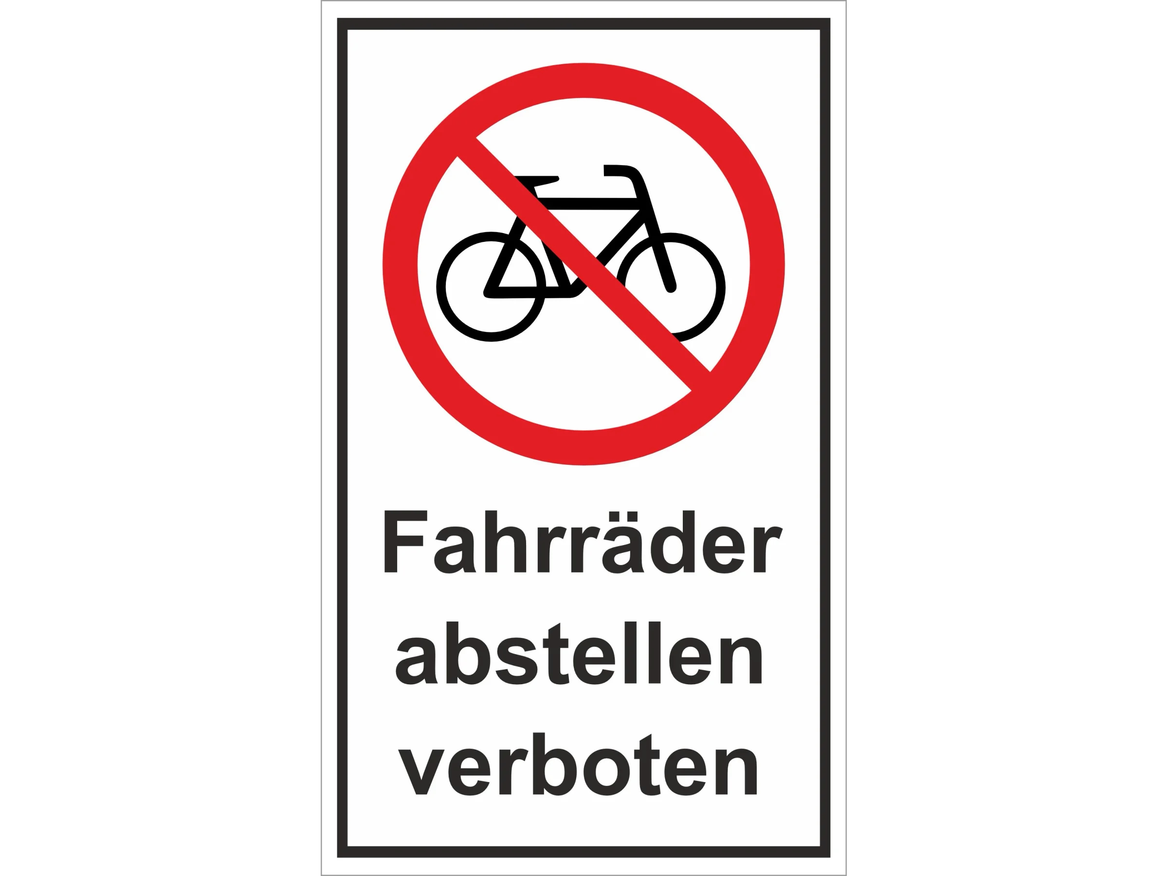 Warn- und Hinweissschild: Fahrräder abstellen ... 25 x 15 cm