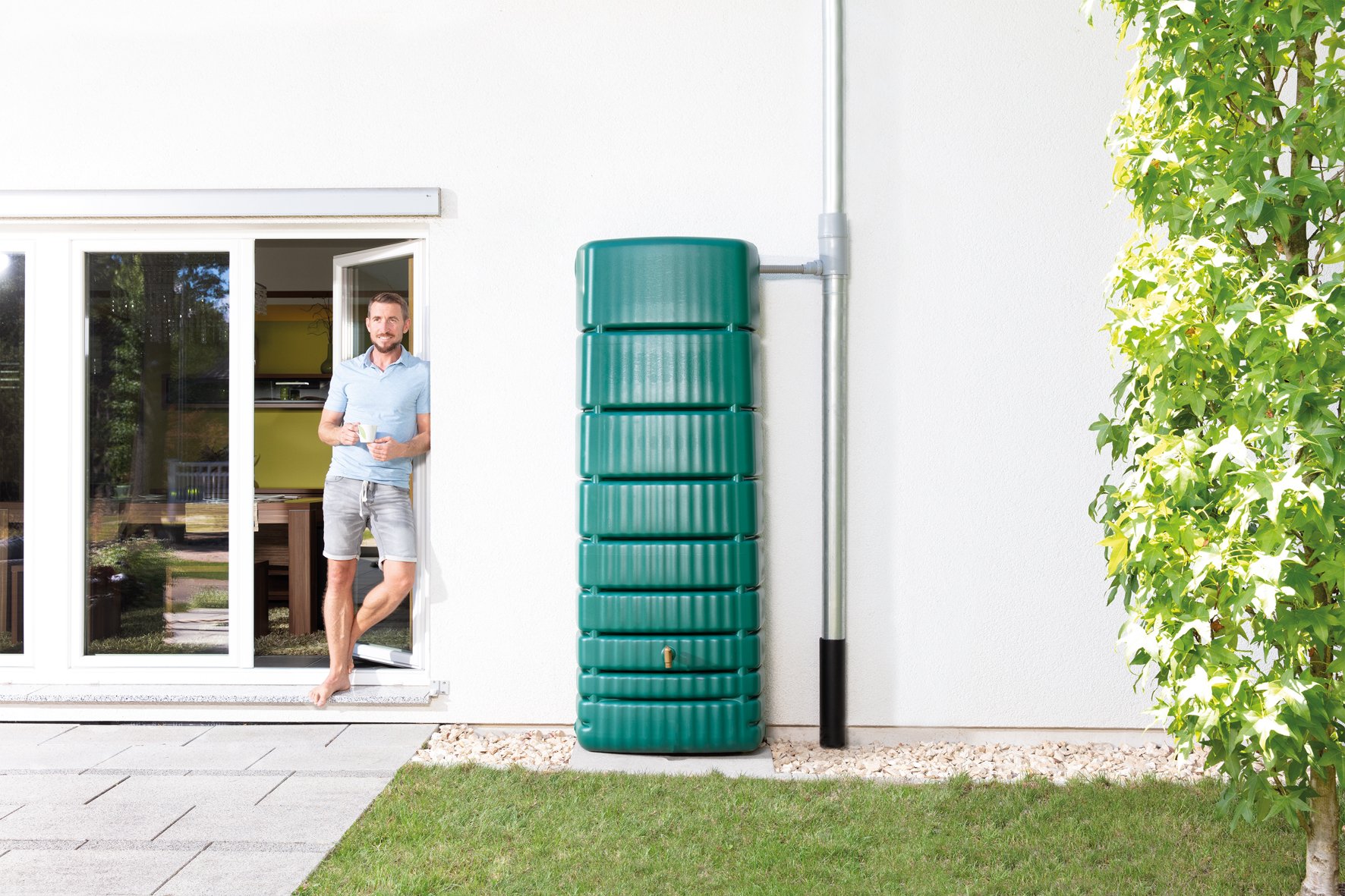 4rain Slim Wandtank 350L Basicline – Dunkelgrün