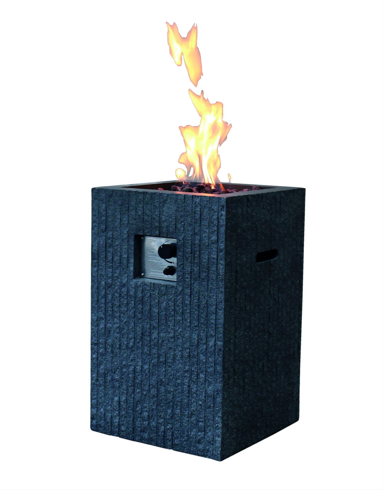 Gas Feuerstelle / Gartenfeuer GardenForma Mayon Natursteinoptik dunkel