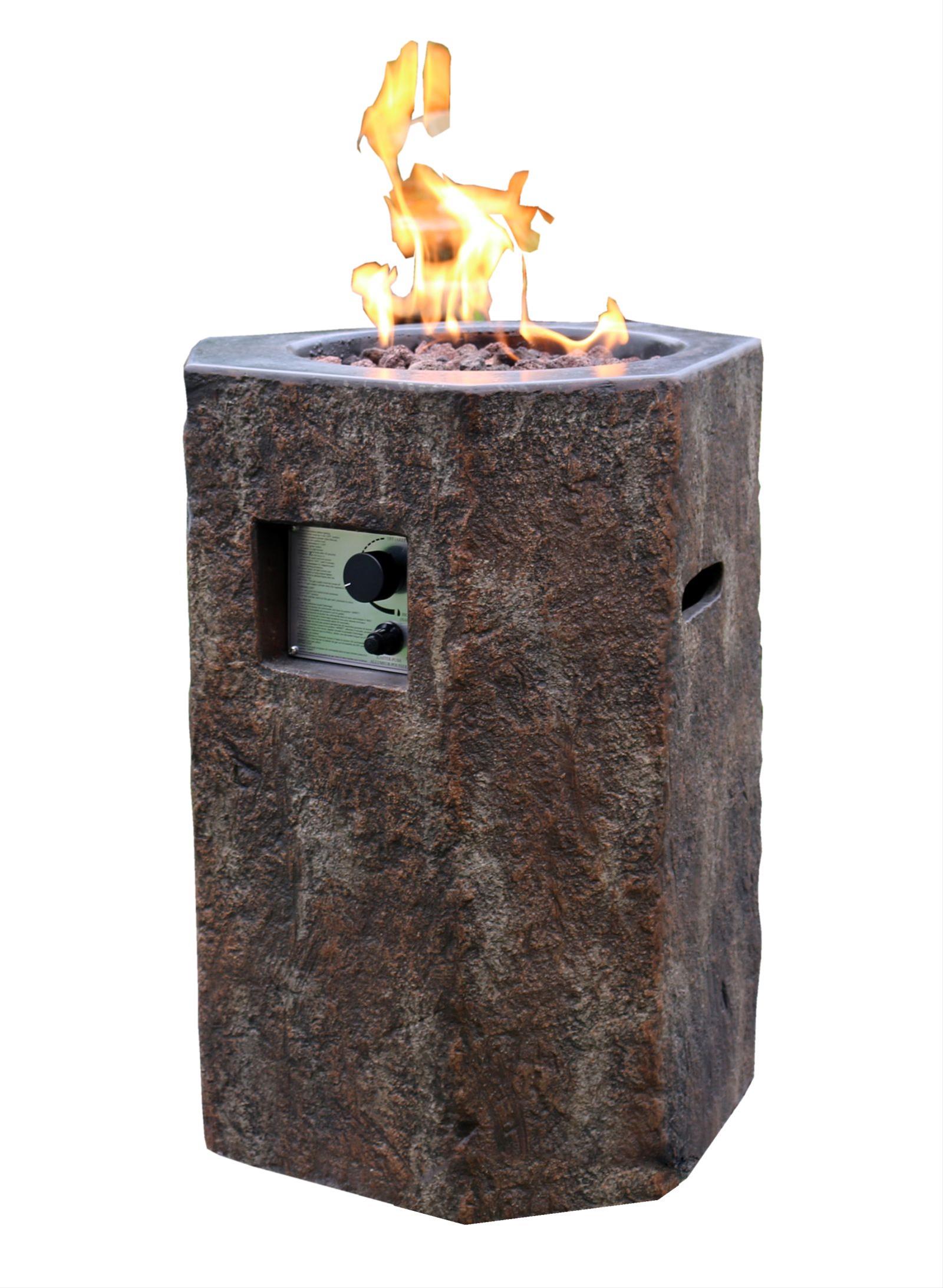Gas Feuerstelle / Gartenfeuer GardenForma Tambora Beton Basaltoptik