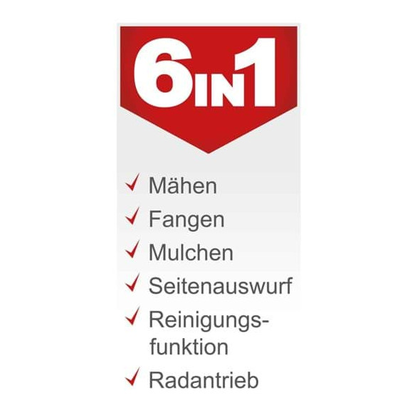 Scheppach Benzinrasenmäher MS173-51 Radantrieb Mulchfunktion 65 L