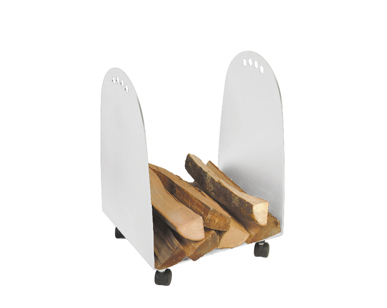 Holzkorb / Holzlege Lienbacher weiß beschichtet mit Rollen 40x36x58cm
