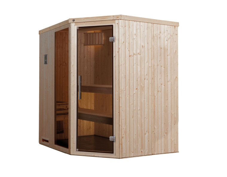 Weka Sauna Varberg 7,5 kW OS Gr.2 Glastür mit Fenster graphit Optik