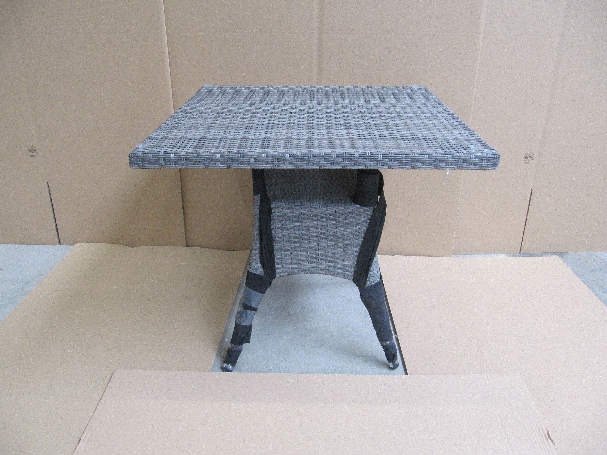 B-Ware Garten.- / Bistrotisch Boca Gardissimo Polyrattan grau 80x80cm