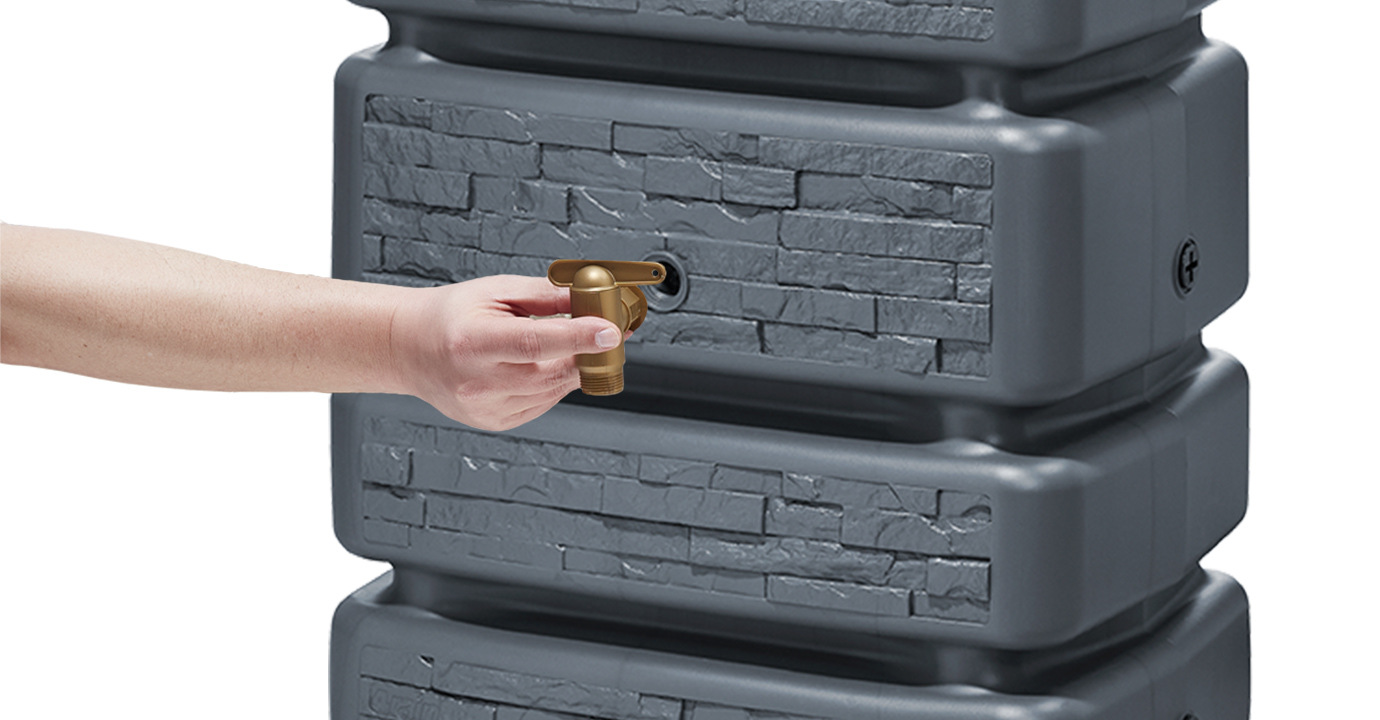 4rain Slim Stone Decor Wandtank 350L – Graphite Grey