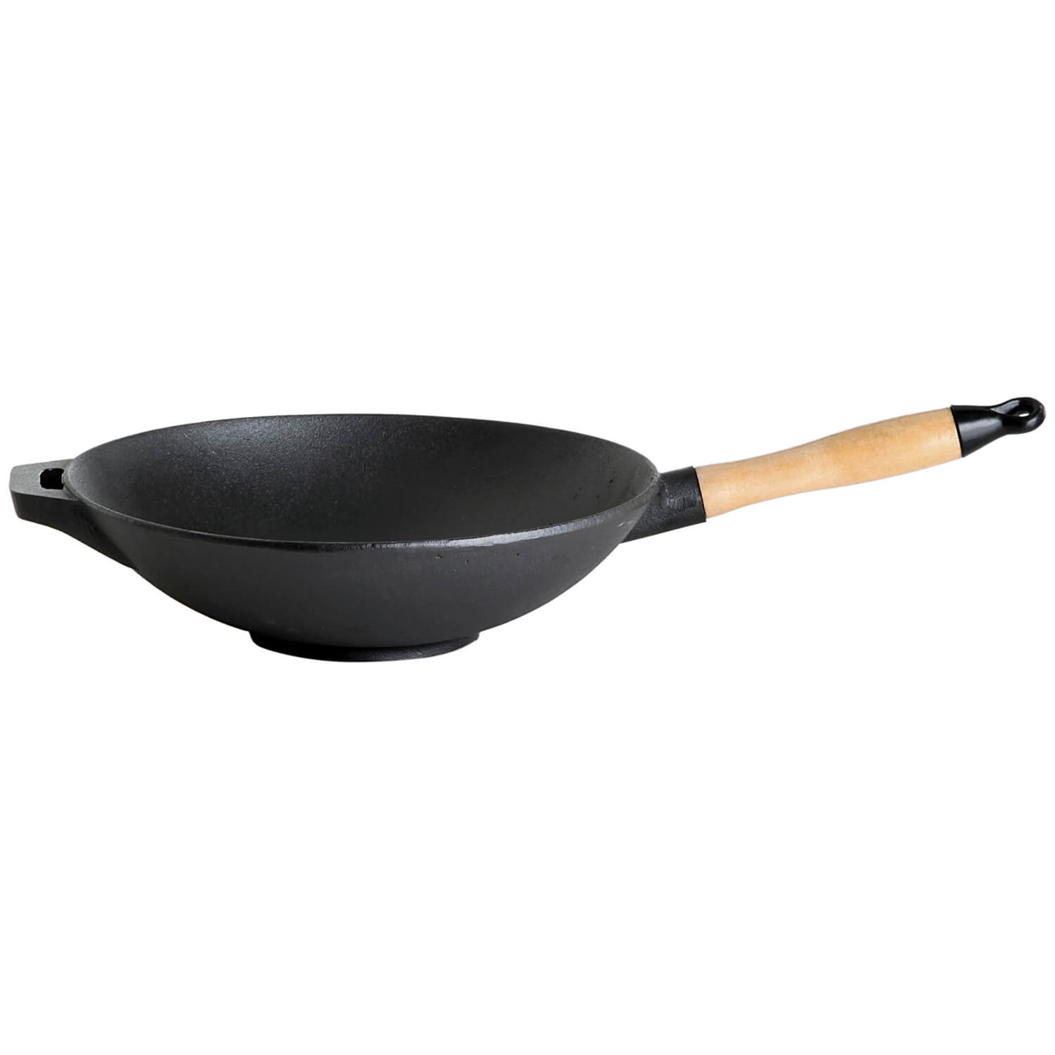 Paella World® Wok aus Gusseisen mit Holzgriff Ø30cm