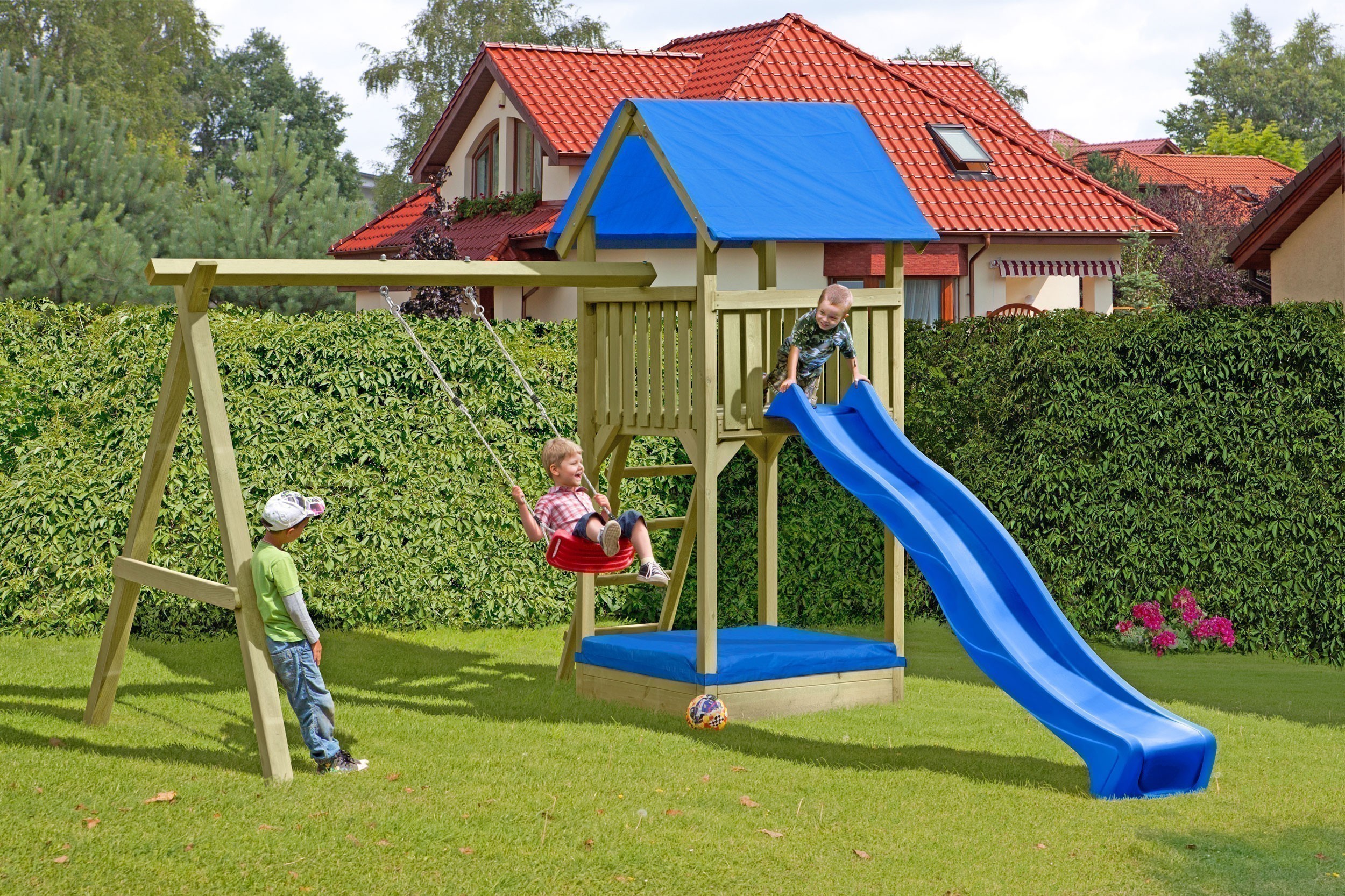 Abdeckplane für Multi-Play Kinderspielanlagen blau 114x114cm