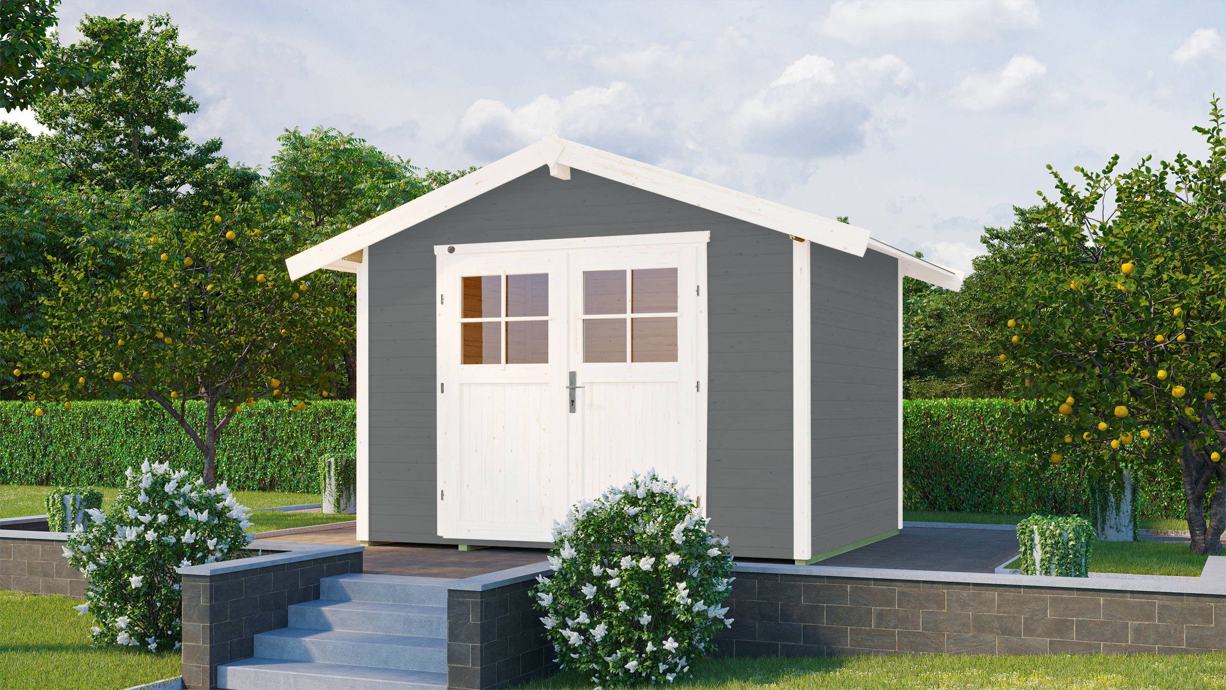 weka Gartenhaus 122 Gr.4, grau, 28 mm