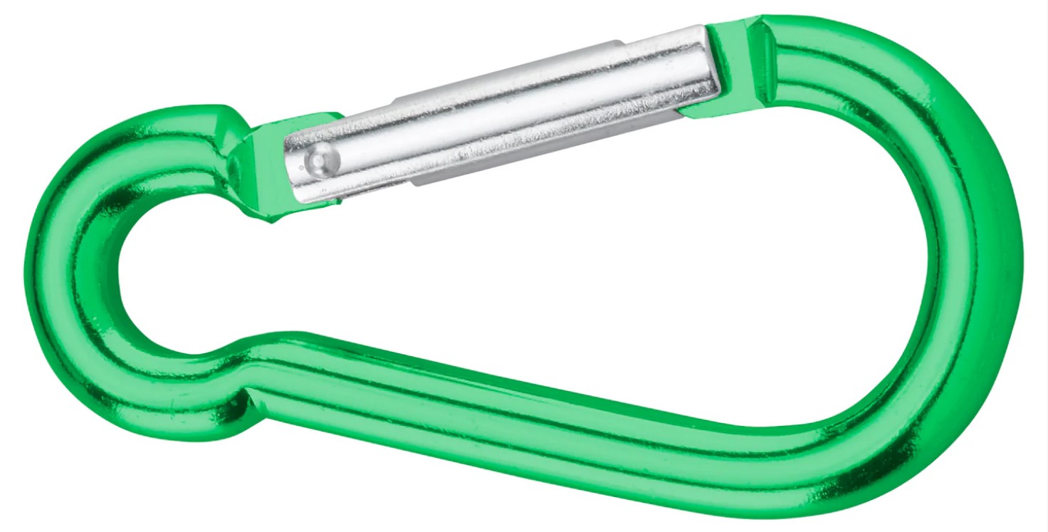Dörner + Helmer Aluminium-Karabinerhaken 8 x 80 mm – Grün eloxiert