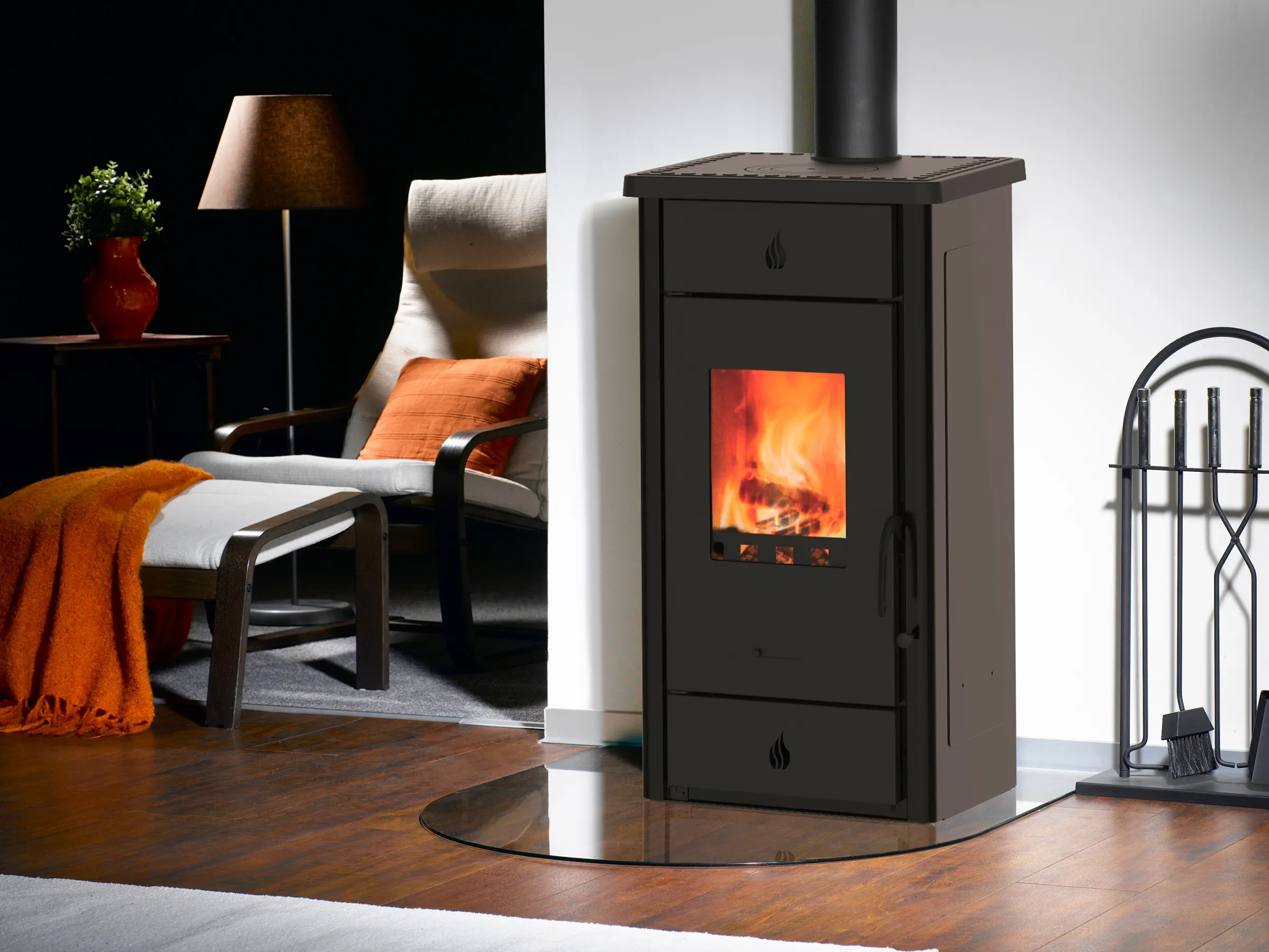 Kaminofen Wamsler Luke anthrazit mit Kochplatte 8 kW