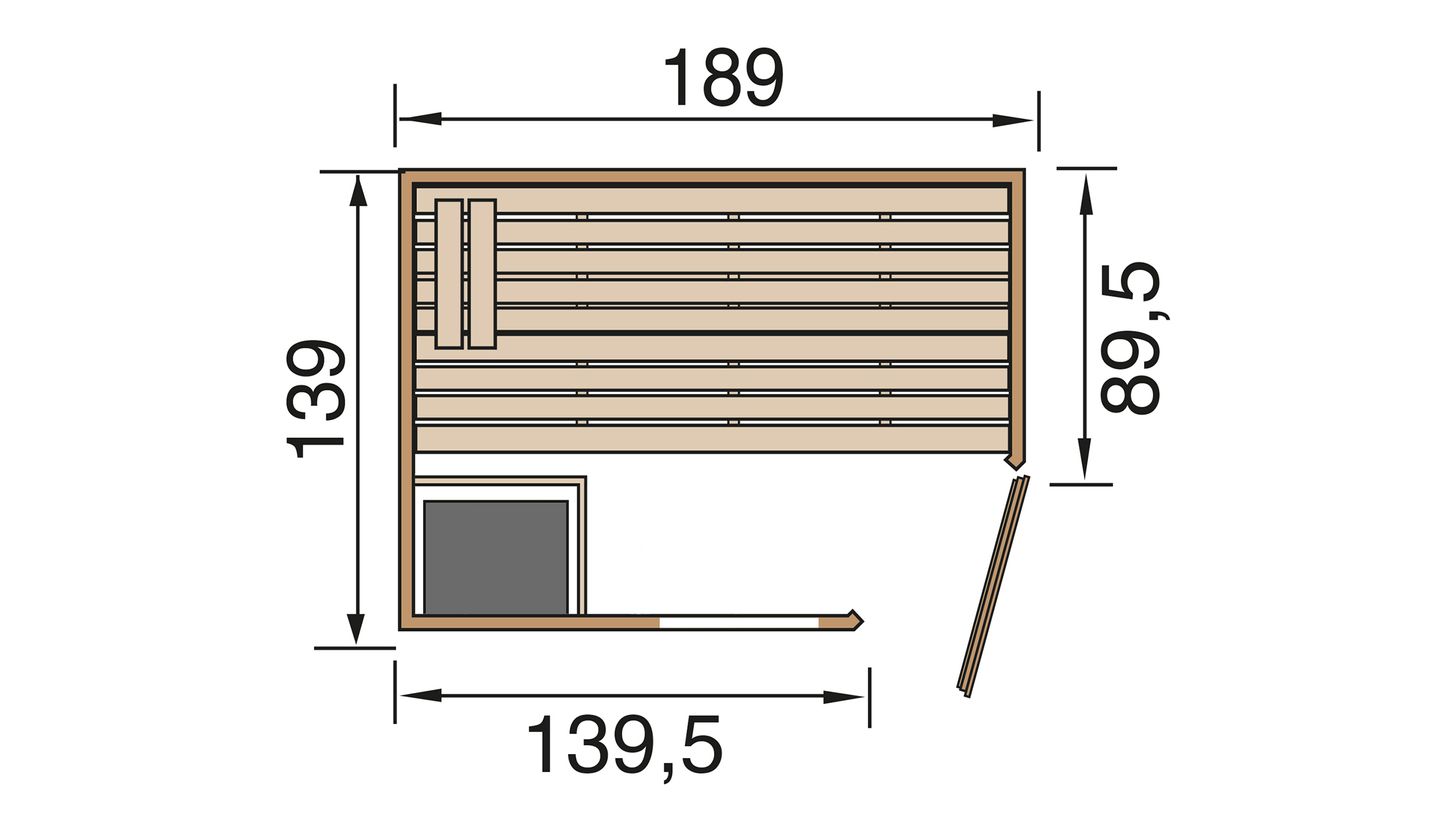 Weka Massivholzsauna VALIDA Eck 1 Sparset 1 Glastür mit Fenster