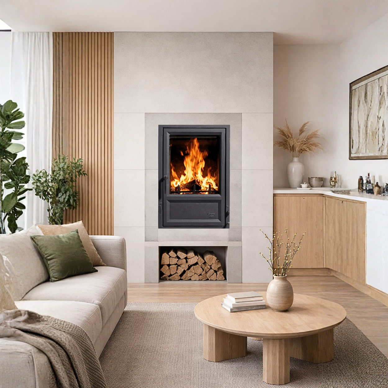 Globe Fire Luna Heizeinsatz Gusseisen schwarz 7,9 kW