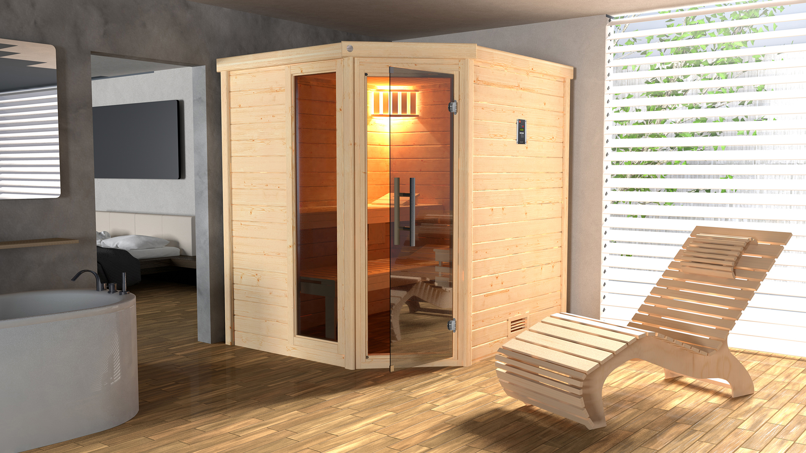 Weka Massivholz Sauna TURKU 1 GTF Sparset OS