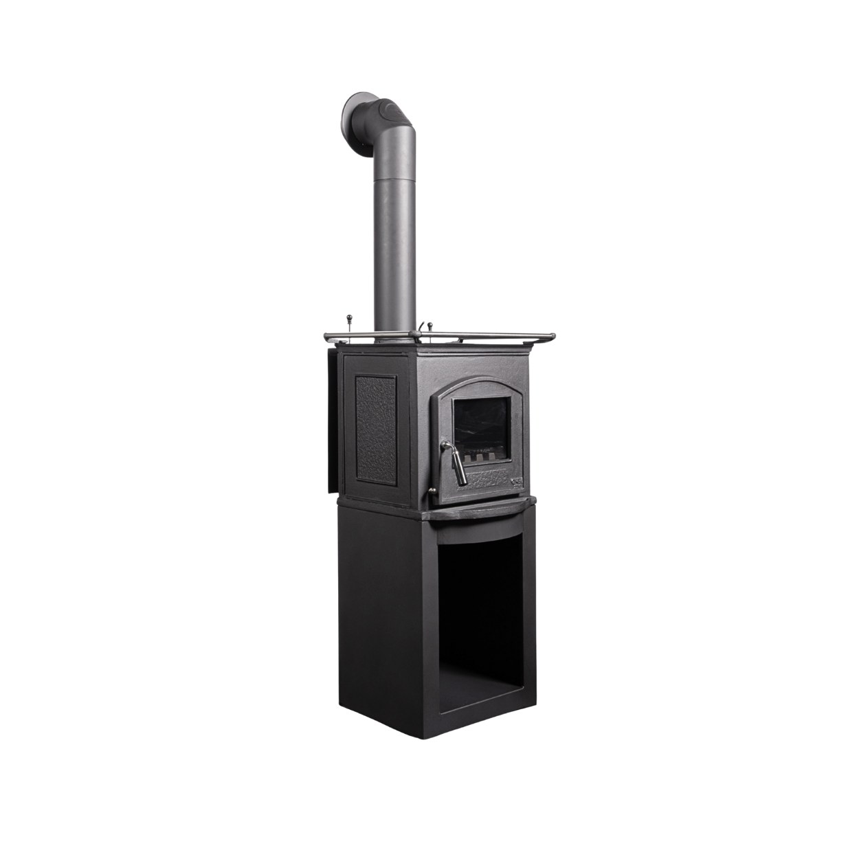 Globe Fire Pluto II Kaminofen raumluftunabhängig Kochplatte 6,3 kW