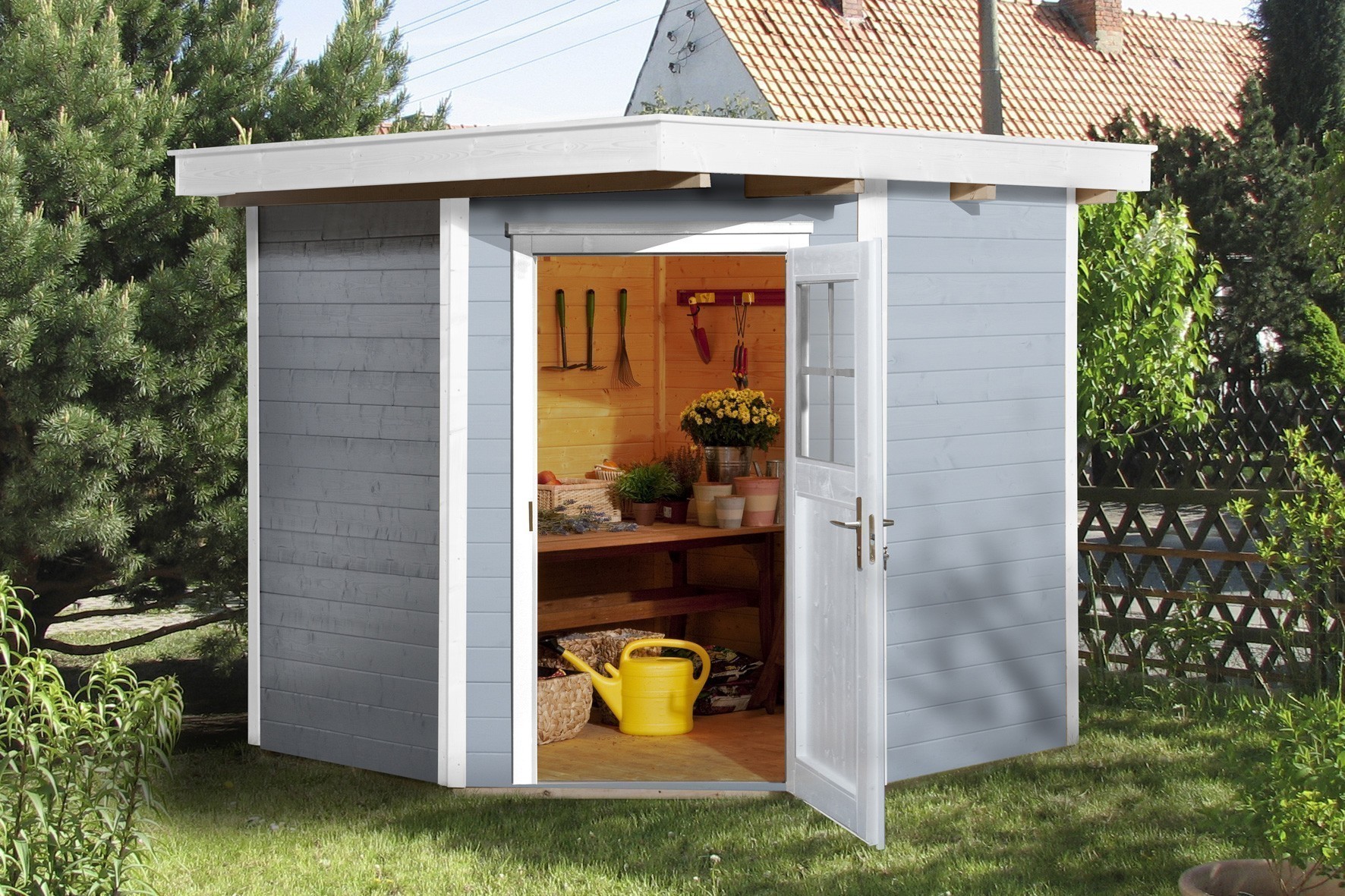 weka Gartenhaus 229 Gr.1, grau, 21 mm