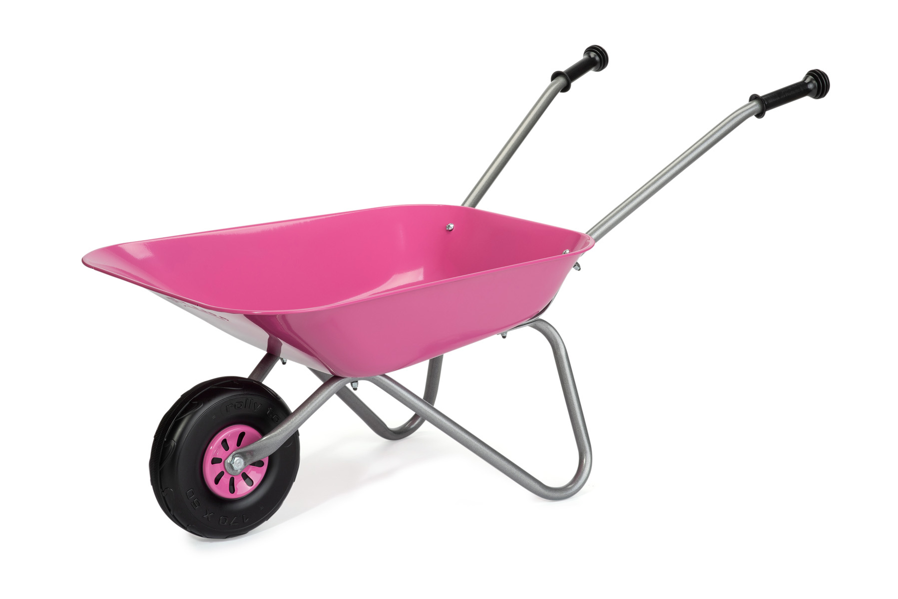 rolly Metallschubkarre Kinder pink silber Schubkarre