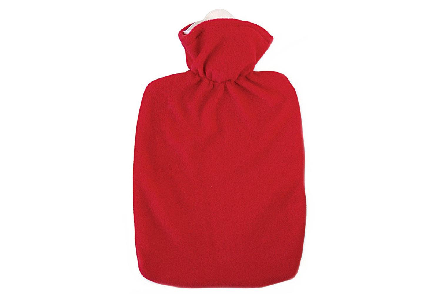 HUGO FROSCH Wärmflasche Klassik Fleecebezug 1,8L rot