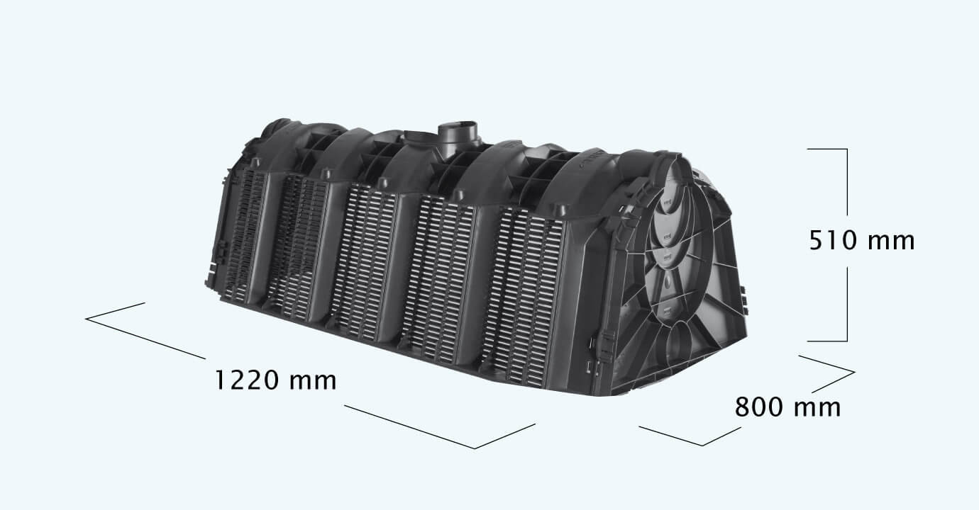 Graf Sicker-Tunnel Versickerungsset 1.500 l LKW-befahrbar, 5 Module