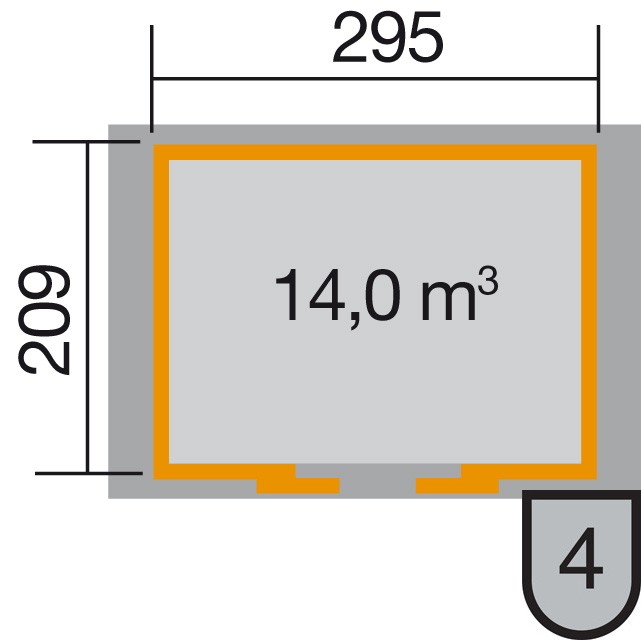 weka Schiebetürhaus 228, anthrazit, 21 mm