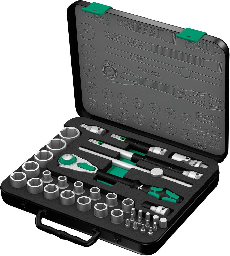Steckschlüssel-Garnitur 1/2Z. 37tlg. ZYKLOP Wera