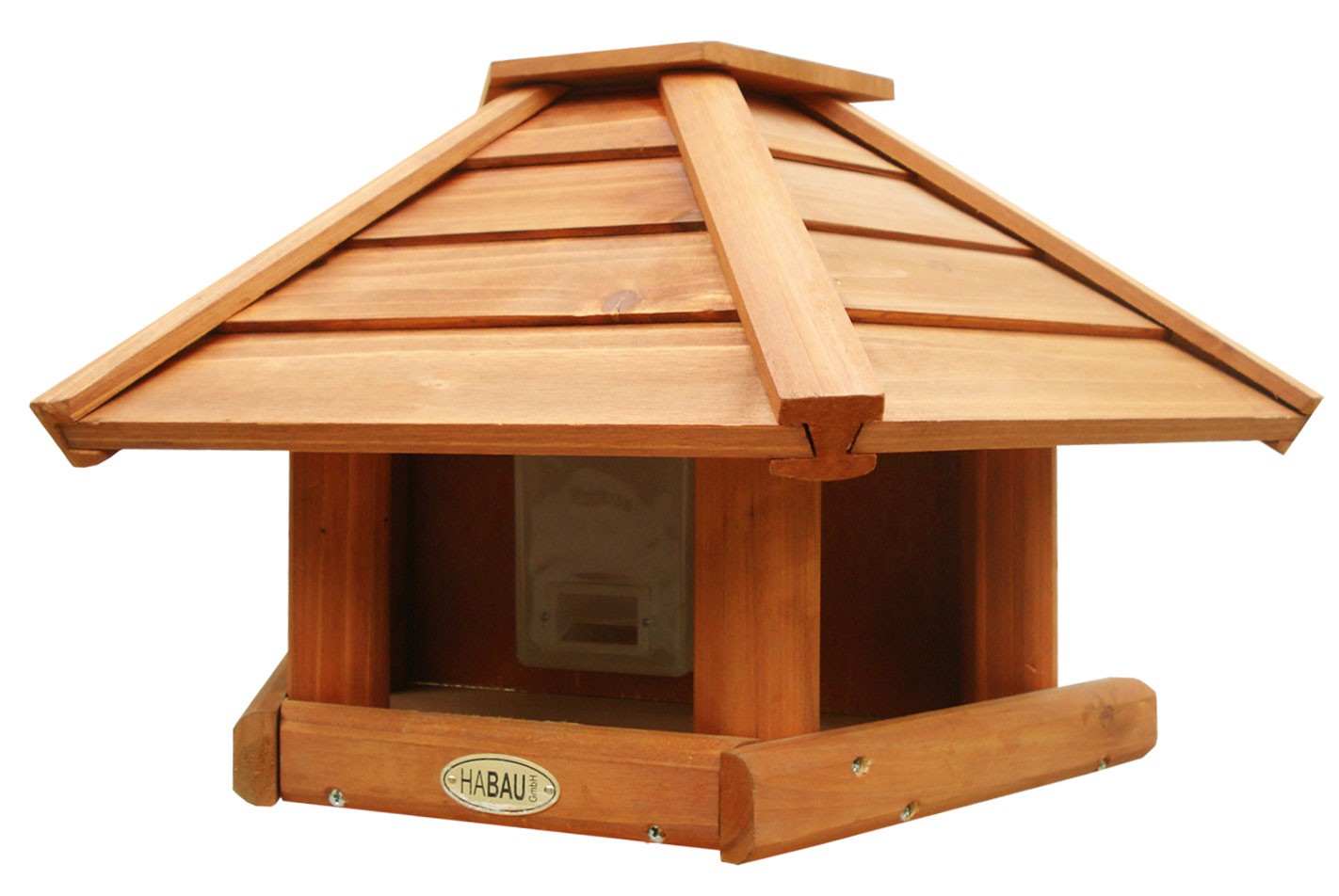 Vogelhaus / Futterhaus Habau Wandhänger mit Silo 53x25x30cm