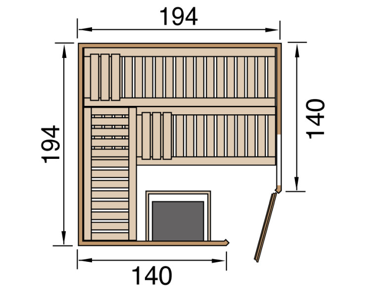Weka Sauna Varberg 7,5 kW BioS Gr.3 Holztür