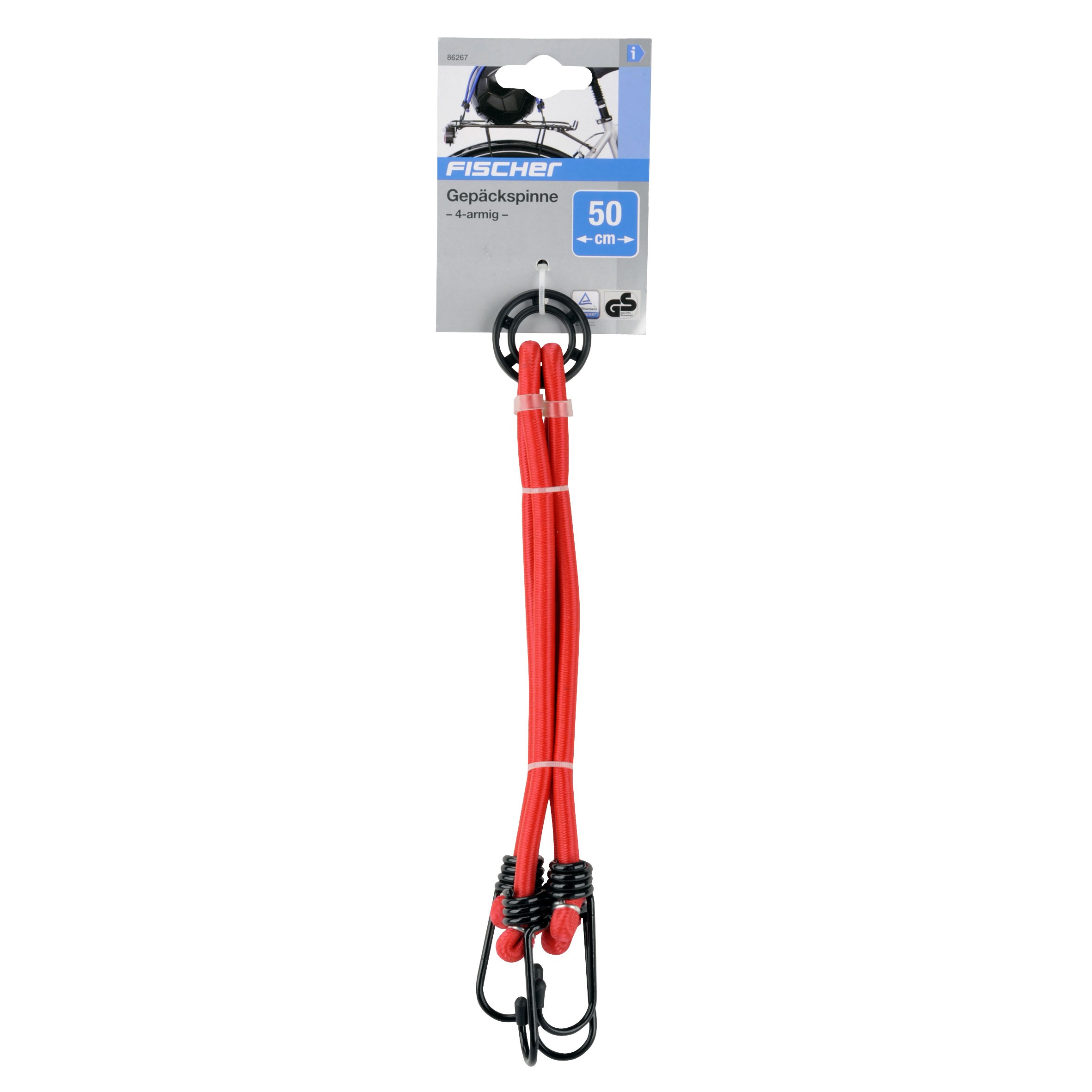 Fischer Fahrrad Spanngurt / Gepäckspinne 4-armig 50cm