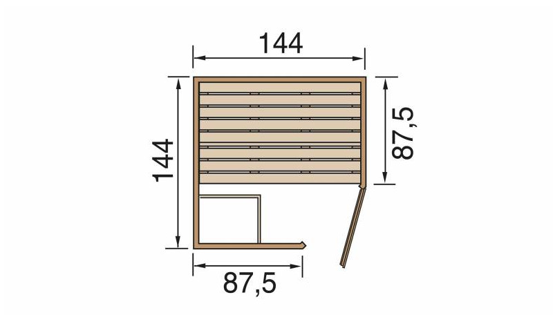 Weka Massivholz Element Sauna LAUKKALA 3,6 kW OS Gr. 1
