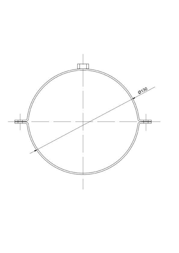 Rohrschellen Set Ø130mm Senotherm grau für Ofenrohre