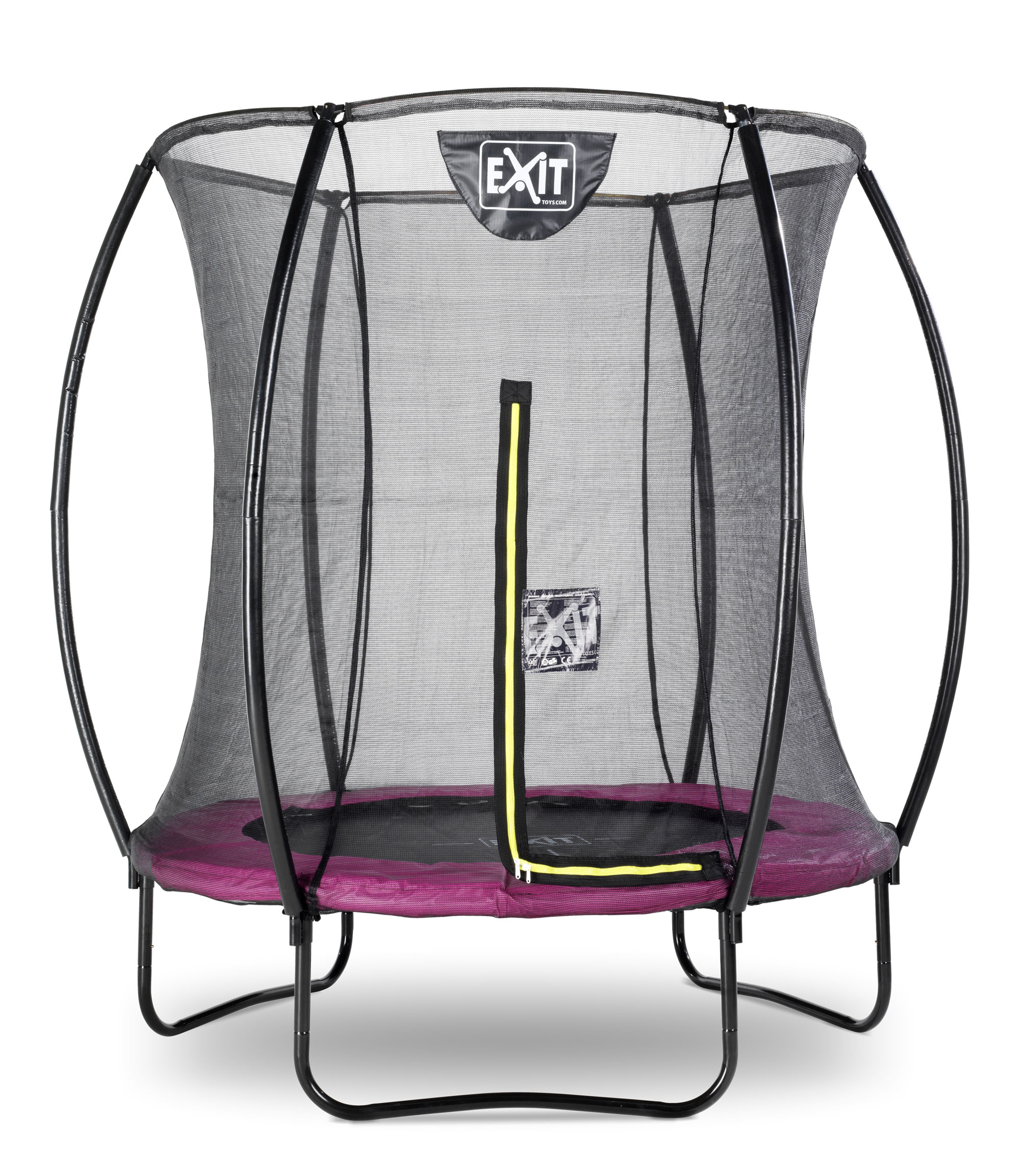 Trampolin EXIT Silhouette mit Sicherheitsnetz Ø183cm pink