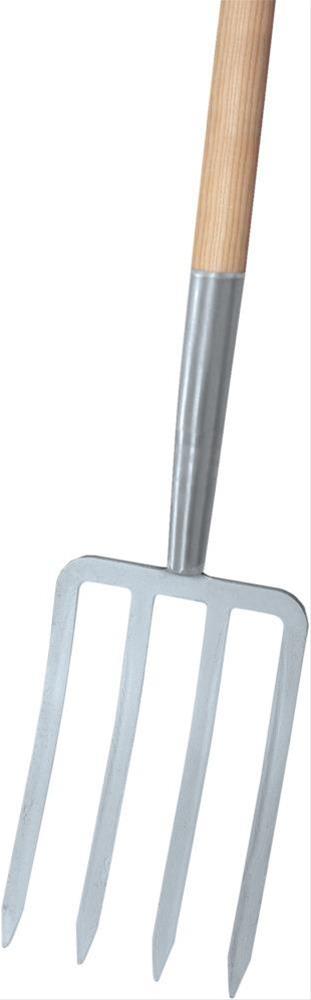 Spatengabel silber 4 Zinken, T-Stiel Import