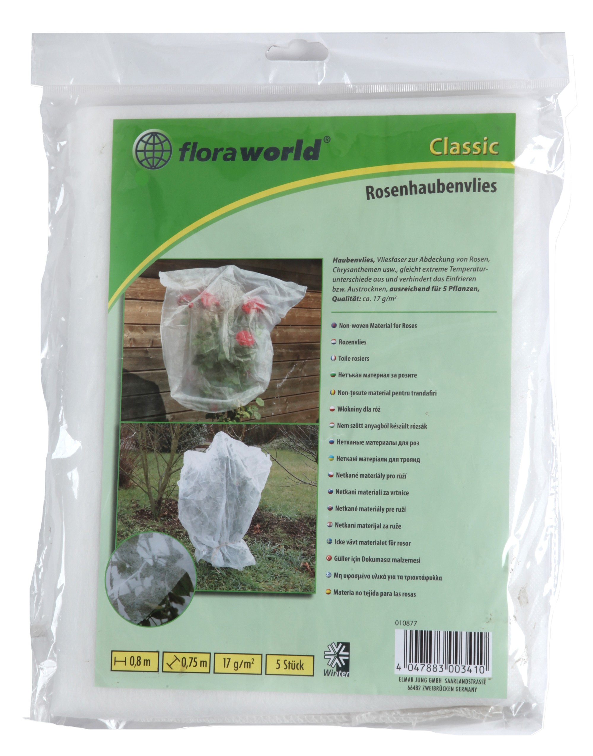 Rosenhaubenvlies / Haubenvlies classic floraworld 80x75cm weiß 5 Stück