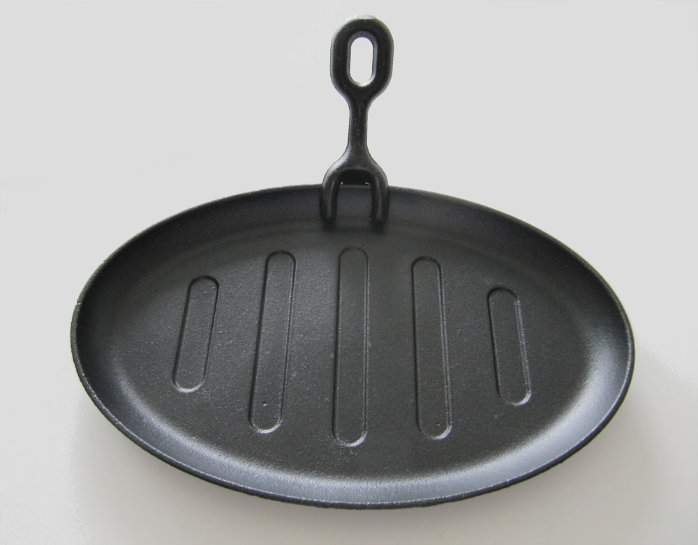 Ovale Guss-Grillpfanne (26x17 cm)