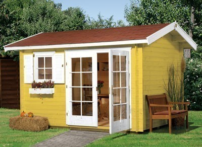 Weka Blockbohlenhaus 28 mm 163 Gr. 2 natur 410x380cm