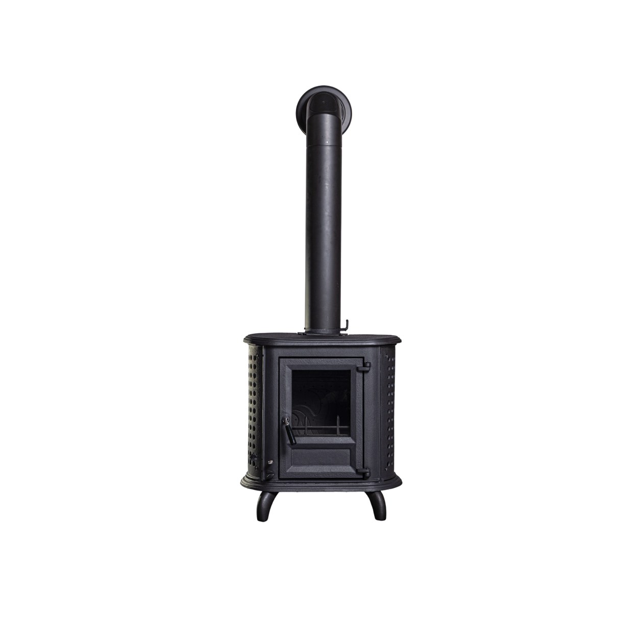 Globe Fire Herculina XS Kaminofen schwarz 6,1 kW, geschwungene Füße