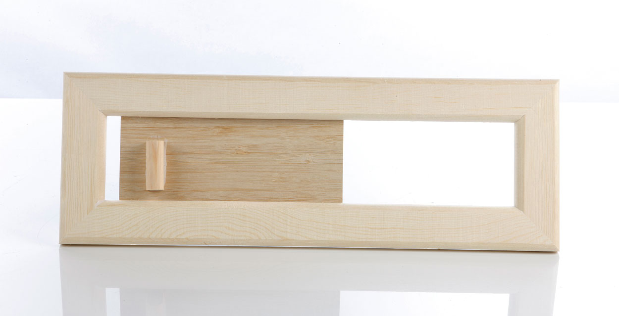 Lüftungsschieber aus Holz für Eliga Sauna