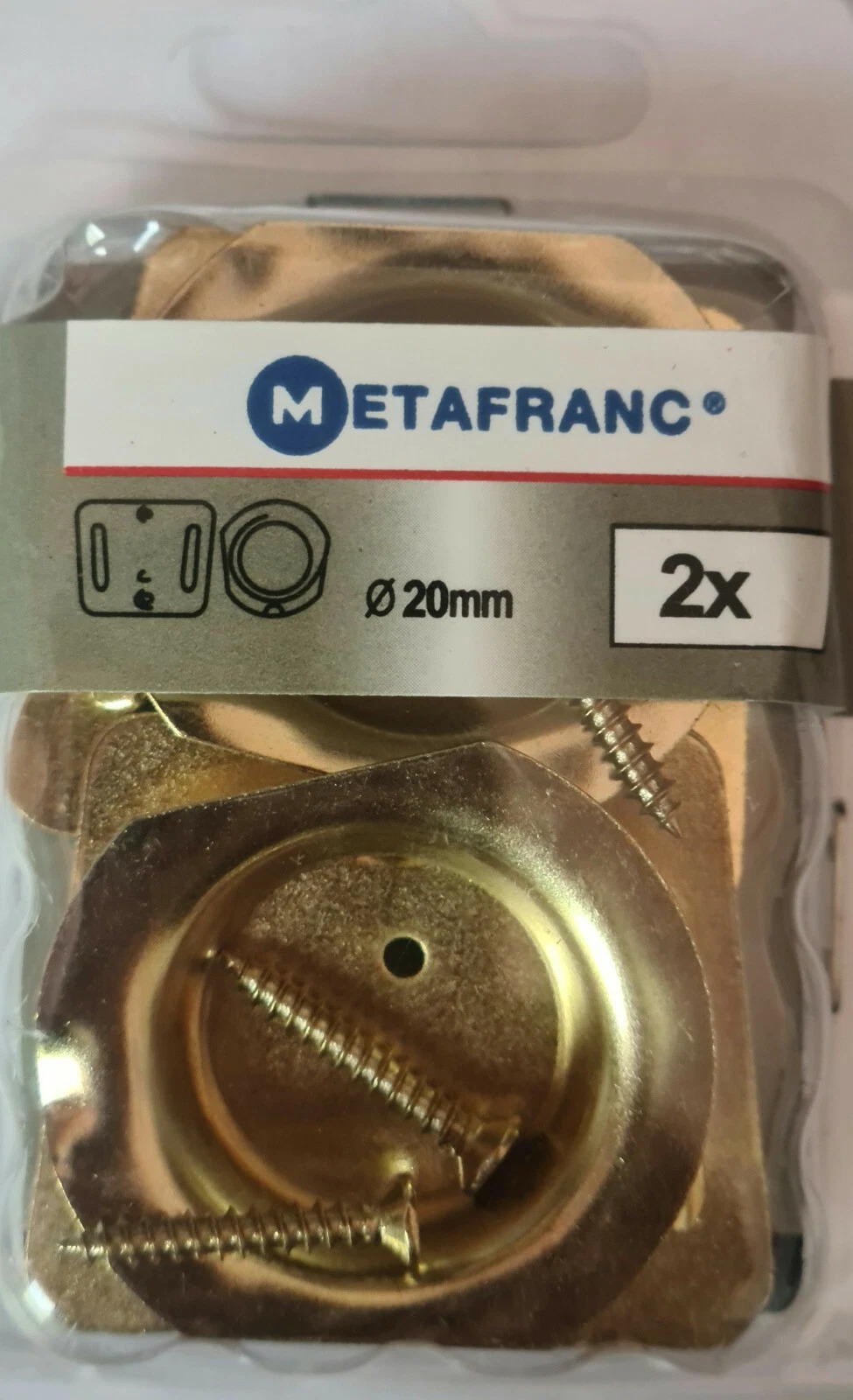 Schrankrohrlager für Rohr Ø 20 mm, vermessingt, 2 Stück