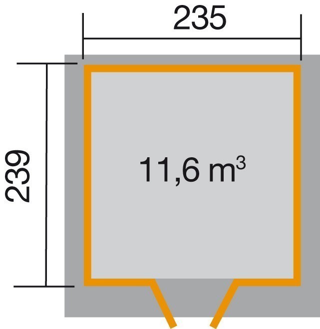 weka Gartenhaus 227 Gr.2, grau, 21 mm