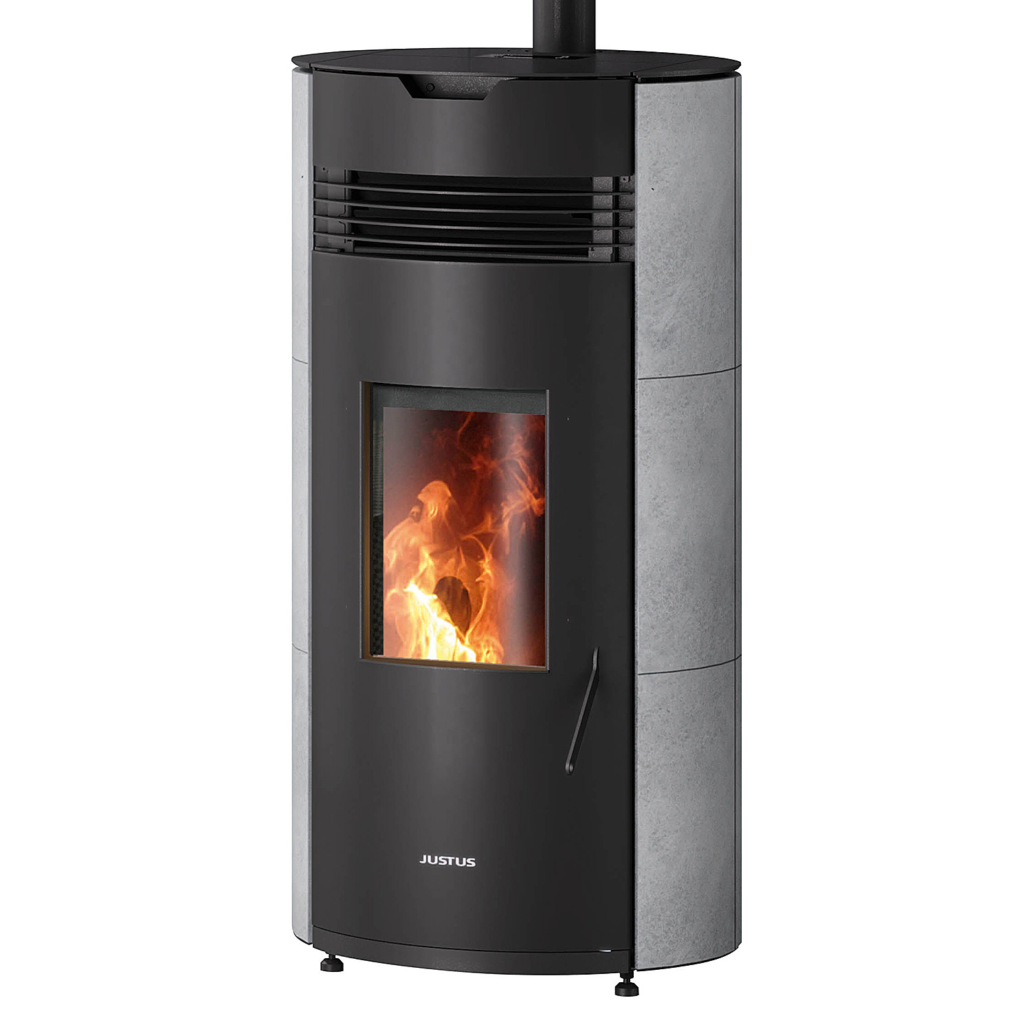 JUSTUS Norta Pelletofen 8 kW Speckstein/Schwarz mit WiFi