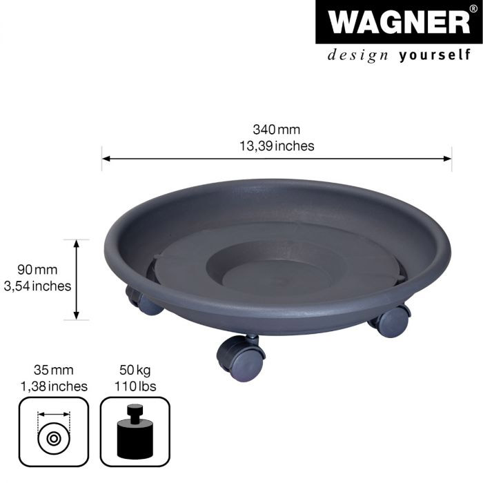 Multiroller Pflanzenroller Kunststoff rund 340 mm für 50 kg