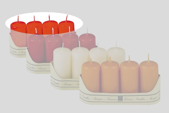 Kerzen / Stumpenkerzen / Adventsstumpenset 4er Set rot