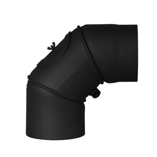 Ofenrohr Bogenknie 3tlg verdrehbar 0-90° Ø150mm Senoth. schw. m.T.
