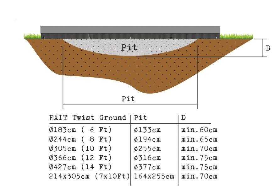 Trampolin EXIT Silhouette Ground mit Sicherheitsnetz Ø366cm schwarz