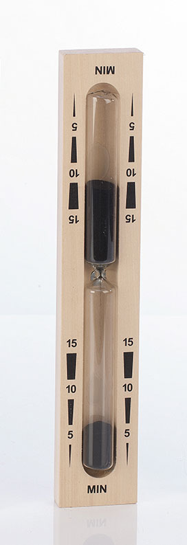 Eliga Sanduhr für Sauna mit schwarzem Sand 320x55x35mm 15Minuten
