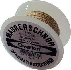 Baumwollkordel 1,0mm 30m weiß Overmann
