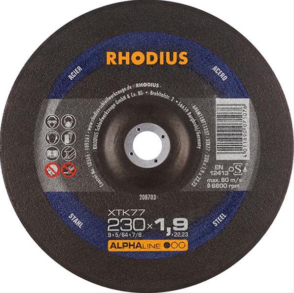 Trennscheibe XTK77 230 x 1,9mm gekr. Rhodius