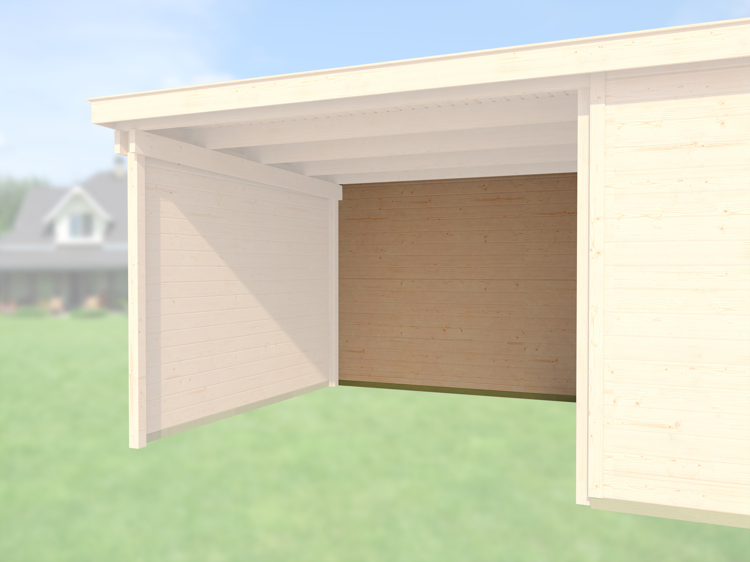 Rückwand für Anbau 295 cm, wekaLine 28 mm, natur