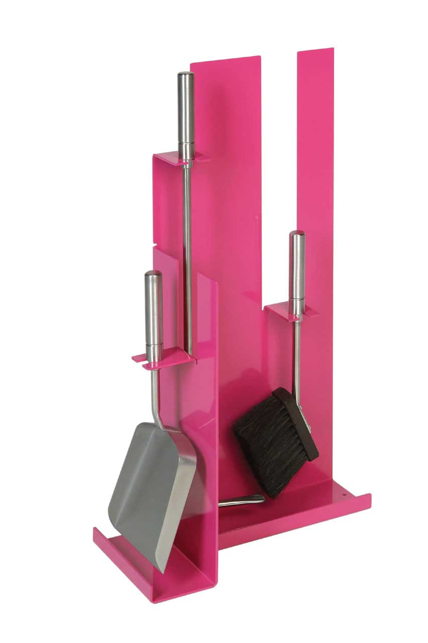 Kaminbesteck / Kamingarnitur Lienbacher 3-teilig pink 61cm