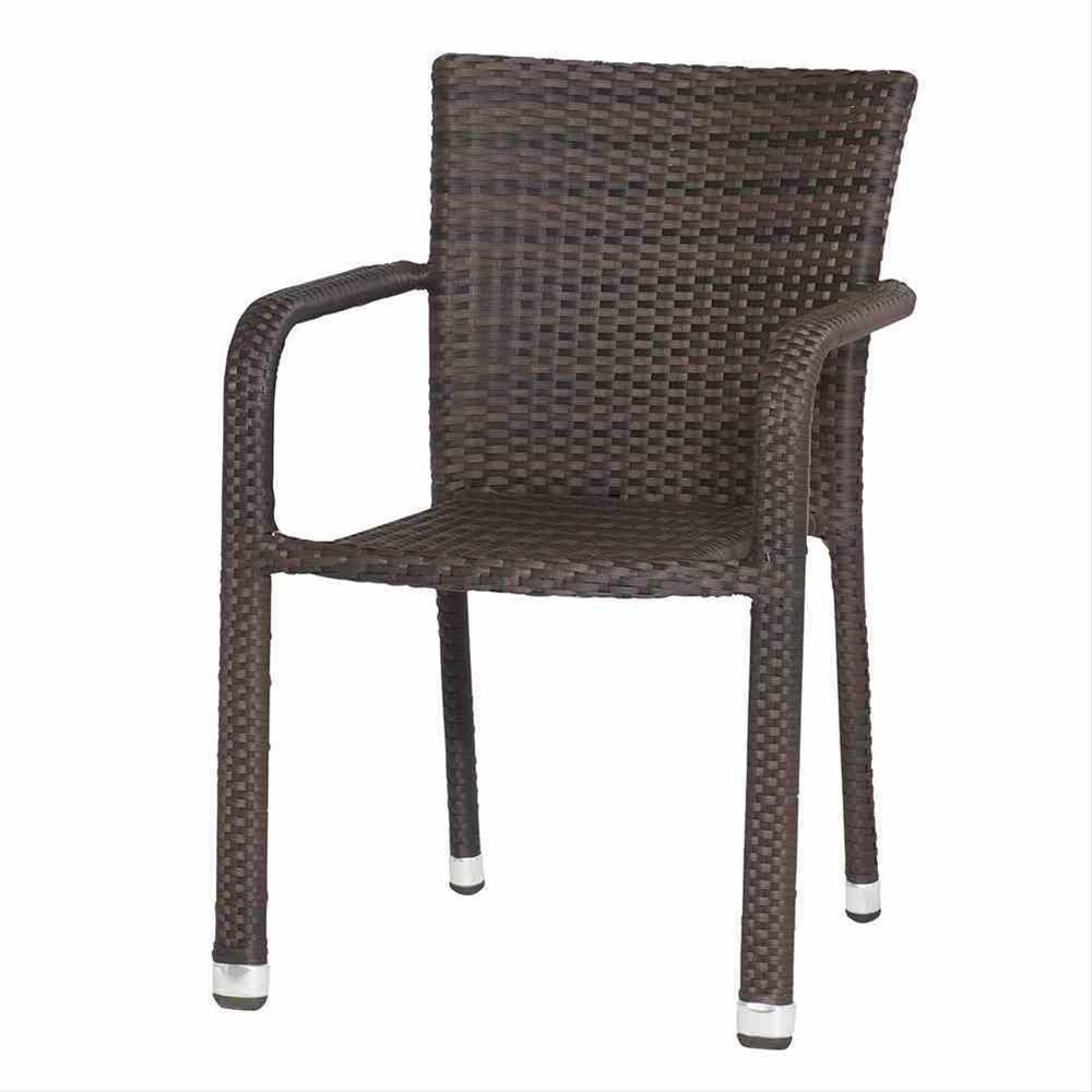 Siena Garden Gartensessel / Stapelsessel Minas Polyrattan Alu maron